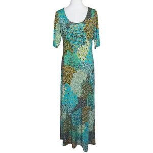 Touch Express Proud As A Peacock Multi-Print Maxi Dress